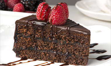 Fresh Chocolate Fudge Cake with Raspberries — Bloomington, MN — Denny's 5th Avenue Bakery
